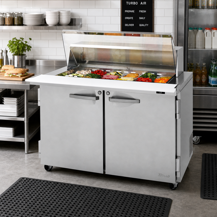 Product image #2 for Turbo Air PRO Series 48-Inch Mega Top Sandwich/Salad Prep Table with Clear Lid