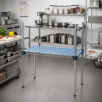 Thumbnail image #2 for Eagle Group QuadPlus QPF-QA2442C-BL Louvered Blue Polymer Shelf Mat with Chrome Frame, 42 x 24 Inches Case of 4
