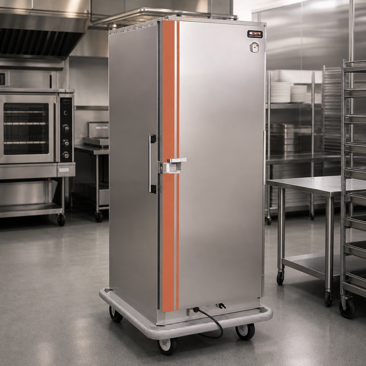 Product image #2 for Classic Carter Mobile Heated Banquet Holding Cabinet, Single Door, Stainless Steel, 80 Covered Plates