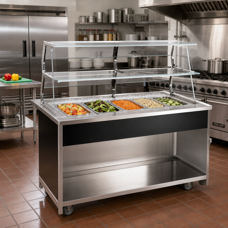 Product image #2 for Atlas Metal BLC-5 5-Pan Mobile Iced Cold Food Serving Counter