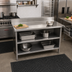 Thumbnail image #2 for John Boos Enclosed Base Stainless Steel Work Table, Open Front, 72 x 24 Inches, 16 Gauge Top with 5 Inch Backsplash