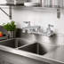 Thumbnail image #2 for T&S Brass 8-Inch Wall Mount Double Pantry Mixing Faucet with 6-Inch Cast Swing Spout, Low Lead, ADA Compliant