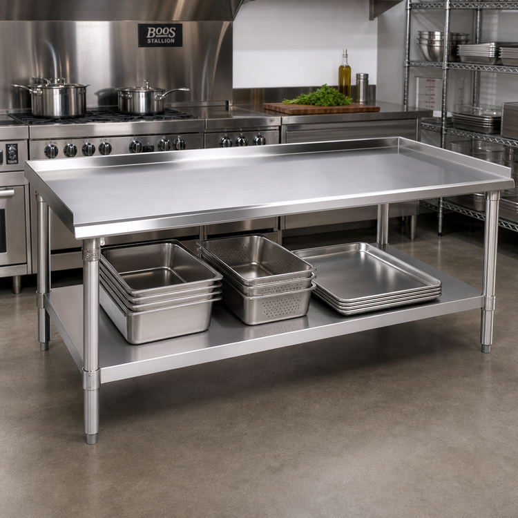 Product image #2 for John Boos Stallion 60-Inch x 30-Inch Stainless Steel Equipment Stand with Adjustable Undershelf