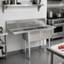 Thumbnail image #2 for 2-Compartment 18-Gauge 304 Stainless Steel Pot Sink with Left Drainboard and Galvanized Legs