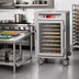 Thumbnail image #2 for Metro C5 6 Series Mobile Half-Height Insulated Heated Holding Cabinet with Clear Glass Doors, 17-Pan Capacity