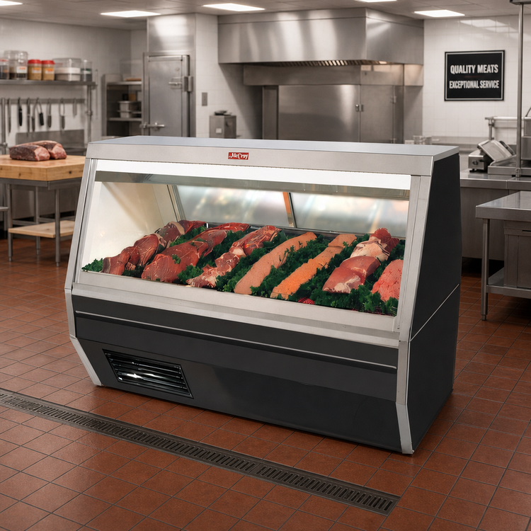 Product image #2 for Howard-McCray 35 Series 119-Inch Full Service Red Meat Service Case with Straight Glass and Self-Contained Refrigeration