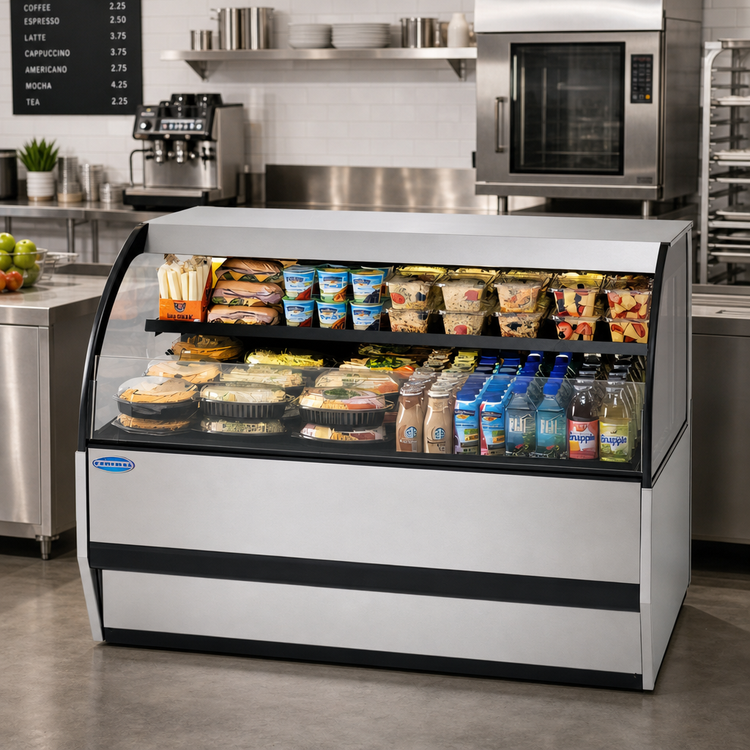 Product image #2 for Federal Industries Slim-Line Undercounter Refrigerated Self-Serve Merchandiser with Curved Ends, 47.7 Inch Wide
