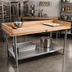 Thumbnail image #2 for John Boos 96-Inch x 36-Inch Baker's Top Wood Work Table with Adjustable Stainless Steel Undershelf