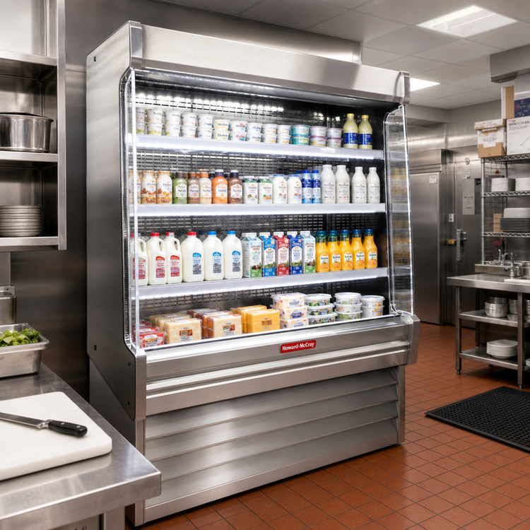 Product image #2 for Howard-McCray 35E Series 39-Inch Dairy Open Merchandiser, Vertical Case, LED Shelves, Remote Refrigeration