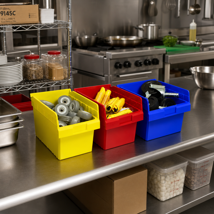 Product image #2 for Quantum Economy Nesting Shelf Bin, 6-5/8 x 11-5/8 x 8 Inch Polypropylene Storage Bin