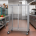 Thumbnail image #2 for Quantum Mobile Security Cage with Panel Doors and Casters, Chrome Plated, 48W x 21D x 69H