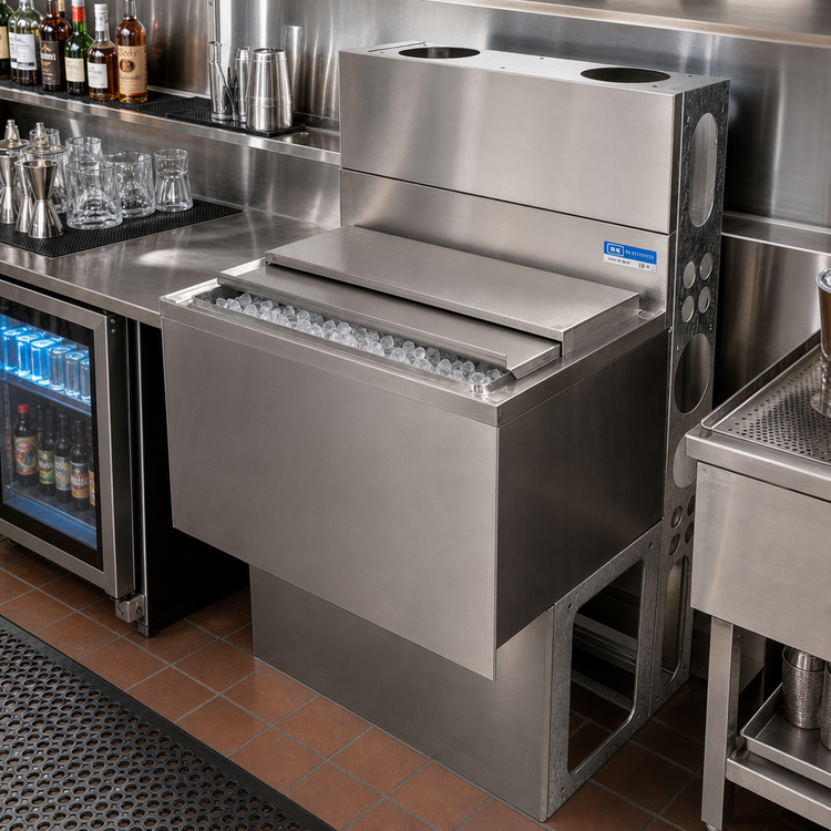 Product image #2 for BK Resources 31-Inch Underbar Ice Bin with 8-Circuit Aluminum Cold Plate and 100 lb Capacity