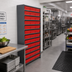 Thumbnail image #2 for Quantum Closed Stationary Heavy-Duty Wire Shelving Unit with 13 Shelves and 36 QED801 Bins, 36 x 12 x 75 Inches