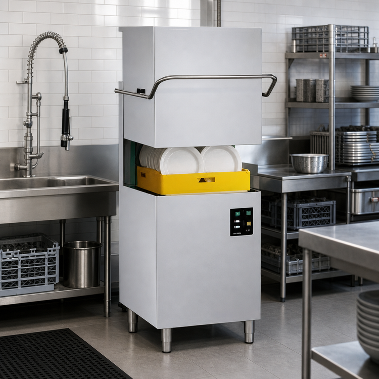 Product image #2 for Jet-Tech F-22/C High Temperature Door-Type Dishwasher with Built-In Booster, 52 Racks/Hour