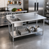 Thumbnail image #2 for Sapphire Manufacturing 72-Inch x 30-Inch Stainless Steel Sink Table with Left Prep Sink, 5-Inch Backsplash, and Undershelf