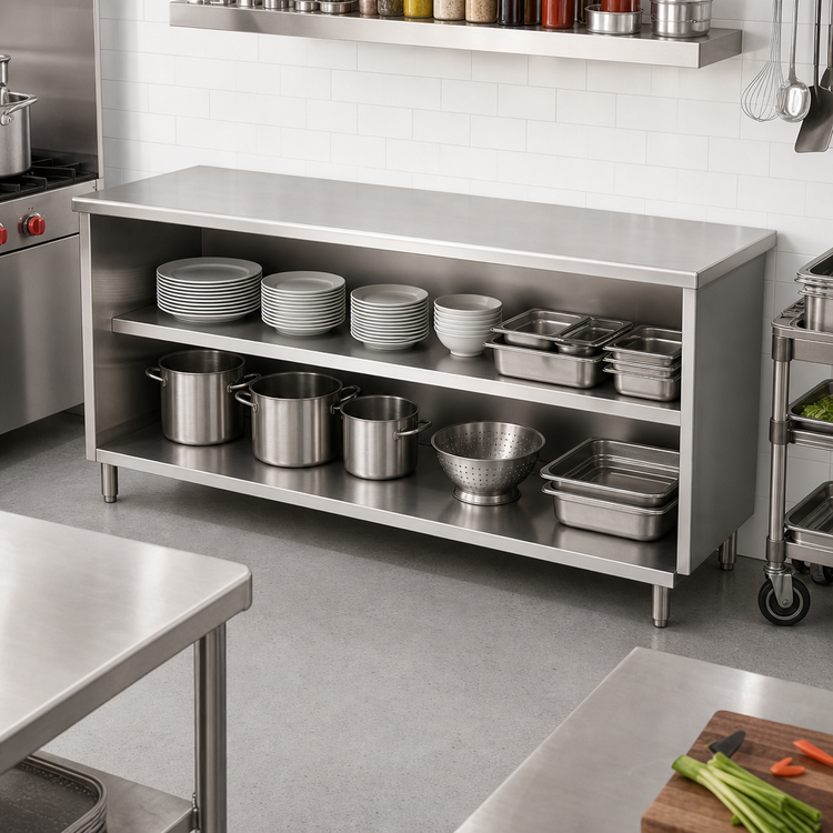 Product image #2 for Eagle Spec-Master Open Front Plate Cabinet, 96 x 18 Inches, Stainless Steel