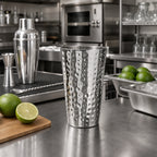 Thumbnail image #2 for American Metalcraft HMTS16 16 oz Double-Wall Hammered Stainless Steel Tumbler, Mirror Finish Case of 24