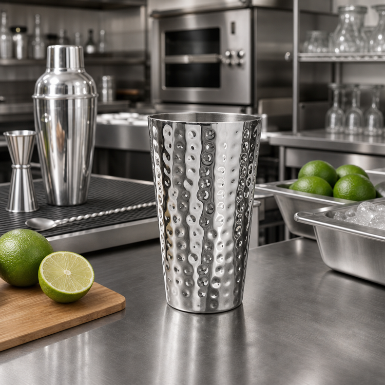 Product image #2 for American Metalcraft 16 oz Hammered Stainless Steel Double-Wall Tumbler, Mirror Finish