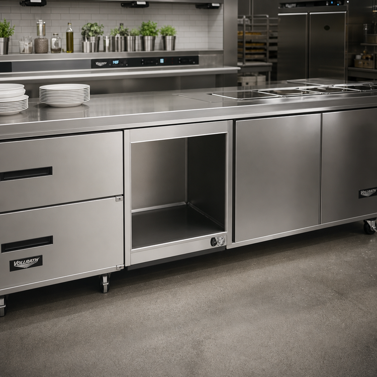 Product image #2 for Vollrath 4-Series Signature Server Open Storage Option for 74-Inch-Wide Units, Stainless Steel