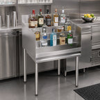Thumbnail image #2 for Krowne Silver Series 18-24RD 4-Step Freestanding Stainless Steel Raised Liquor Display with 3-Inch Backsplash, 24-Inch Wide