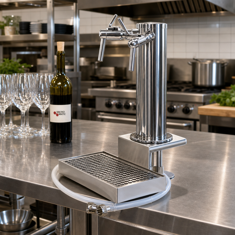 Product image #2 for Micro Matic 3-Inch Clamp-On Wine Font with 2 Faucets
