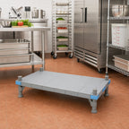Thumbnail image #2 for Quantum Millenia QP246014SP Solid-Top Polymer Dunnage Rack, 60 x 24 x 14 Inches, Gray