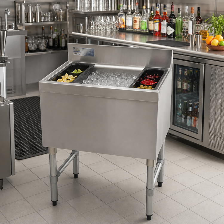 Product image #2 for Advance Tabco Special Value 36-Inch Stainless Steel Cocktail Unit with 10-Circuit Cold Plate