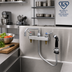 Thumbnail image #2 for T&S Brass B-1172 8-Inch Centers Deck-Mount Workboard Faucet with 8-Inch Swing Spout and 4-Foot Side Spray
