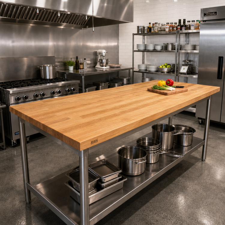 Product image #2 for John Boos Appalachian 72 x 42-Inch Blended Rails Edge Grain Red Oak Island Countertop, 1-1/2-Inch Thick, Varnique Finish