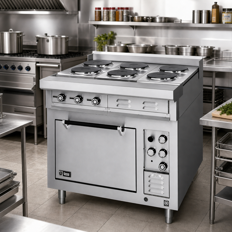 Product image #3 for Lang 36 Inch Electric Heavy Duty Range with Standard Oven Base, 2 Hot Tops, and 2 French Plates