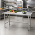 Thumbnail image #2 for Eagle Deluxe Series 84-Inch x 24-Inch Flat Top Stainless Steel Work Table with Tubular Base