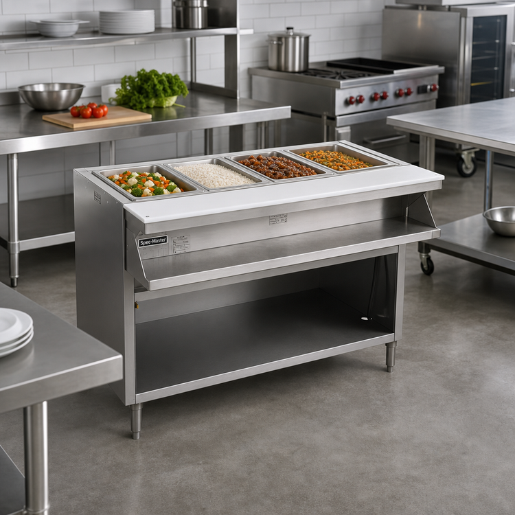 Product image #2 for Spec-Master SHT4OB-240-3 Four Pan Electric Sealed Well Hot Food Table