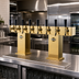 Thumbnail image #2 for Countertop Bridge Tee Glycol-Cooled Draft Beer Tower, Extra High, Tarnish-Free Brass Finish, 8 Faucets