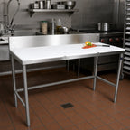 Thumbnail image #2 for John Boos TC105 48 x 36 Inch Poly Top Trimming Table, 3/4-Inch Reversible Top, 6-Inch Backsplash, Stainless Steel Base