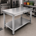 Thumbnail image #2 for John Boos LT6-3048SSW-X ADA Adjustable-Height Hydraulic Lift Stainless Steel Work Table with Fixed Undershelf, 48 x 30 Inches