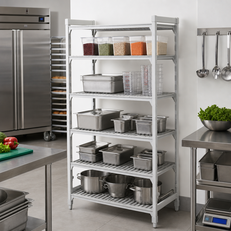 Product image #3 for Cambro Camshelving Premium 5-Shelf Vented Stationary Starter Unit, 21 x 24 x 72 Inches