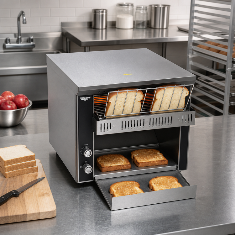 Product image #2 for Vollrath 14.5-Inch Wide Countertop Horizontal Conveyor Toaster with Quartz Heating Elements, Stainless Steel, 120V