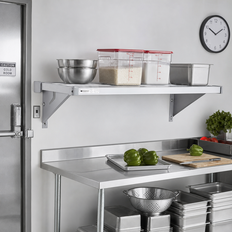 Product image #3 for Heavy Duty Adjustable Wall-Mounted Shelf, 24 x 60 Inches, Aluminum