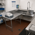 Thumbnail image #2 for Advance Tabco Korner Spec-Line 107-Inch Left-Hand L-Shaped Soil Dishtable with Pre-Rinse Sink, 14-Gauge 304 Stainless Steel