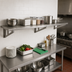 Thumbnail image #2 for Advance Tabco Heavy Duty Slotted Stainless Steel Cook Line Wall Shelf, 120 x 21 Inches