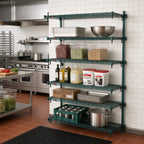Thumbnail image #3 for Metro Super Erecta 5AA427K3 Super Adjustable Add-On Wire Shelving Unit, 30 x 21 x 74 Inches, 5 Shelves, Green Epoxy-Coated Finish