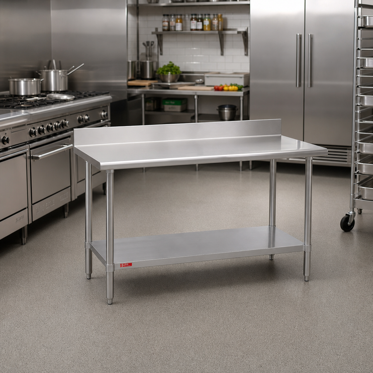 Product image #2 for Duke 30 x 24 Inch Stainless Steel Work Table with 5 Inch Riser and Undershelf