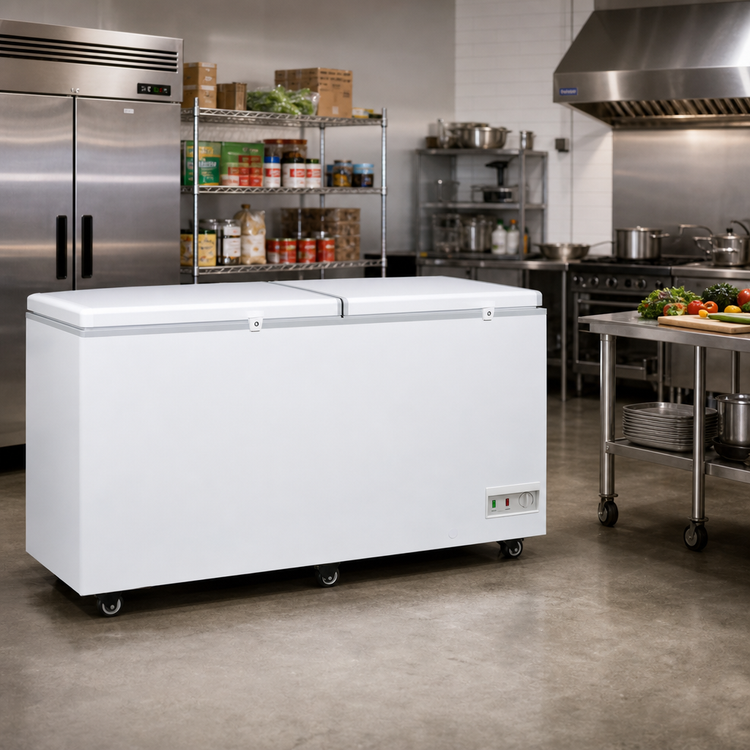 Product image #2 for Excellence Commercial Products BD-35 35.0 Cu. Ft. Jumbo Storage Chest Freezer with 2 Solid Hinged Locking Lids