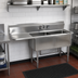 Thumbnail image #2 for BK Resources Two-Compartment Stainless Steel Sink with Left-Hand Drainboard, 52-1/2 Inches W x 25-13/16 Inches D