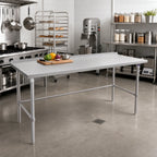 Thumbnail image #2 for John Boos Stallion ST6R1.5-36108SBW 108 x 36-Inch Stainless Steel Work Table, Open Base, 16-Gauge 300 Series Top, 1-1/2-Inch Rear Up-Turn