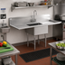 Thumbnail image #2 for Steel Works Stainless 1-Compartment Stainless Steel Sink with Left & Right Drainboards, 72-Inch