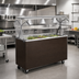 Thumbnail image #2 for Vollrath 2-Series Affordable Portable 46-Inch 3-Pan Non-Refrigerated Cold Food Station with Buffet Breath Guard, Walnut Woodgrain Solid Base