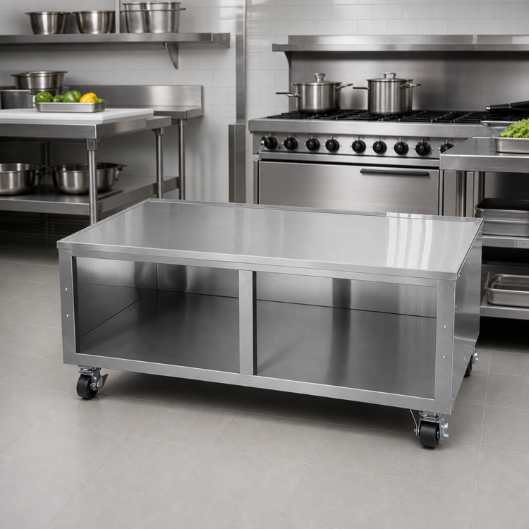 Product image #3 for Klinger's Trading Heavy-Duty Enclosed Stainless Steel Equipment Stand Cabinet with Casters, 49 x 30 x 24 Inches