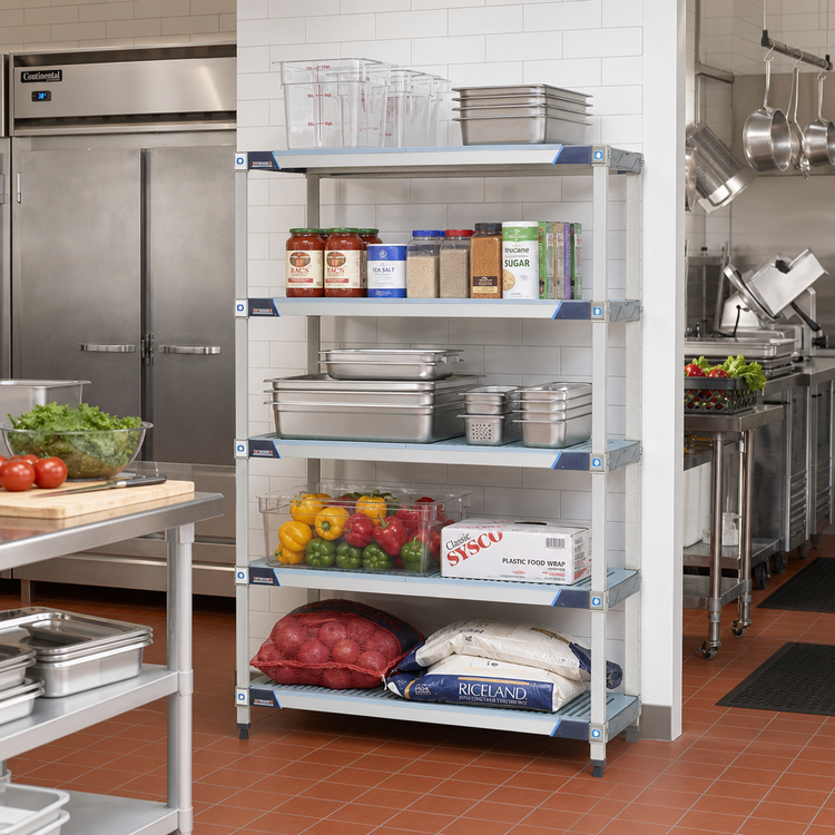 Product image #2 for MetroMax i 5-Tier Add-On Polymer Shelving Unit with Open Grid Shelves, 42W x 24D x 74H