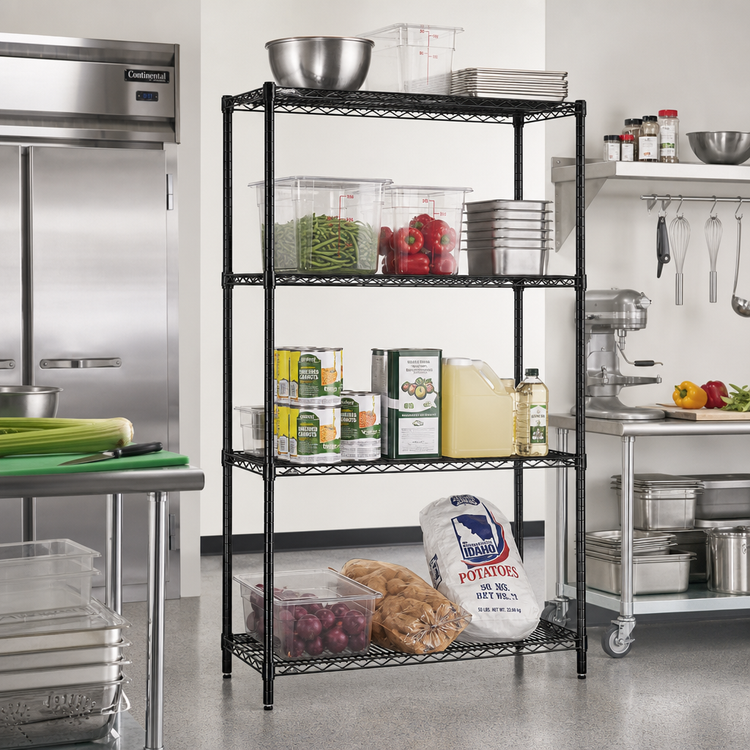 Product image #2 for Add-A-Shelf 4-Tier Starter Wire Shelving Unit, 36 x 21 x 74 Inches, Black Epoxy